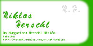 miklos herschl business card